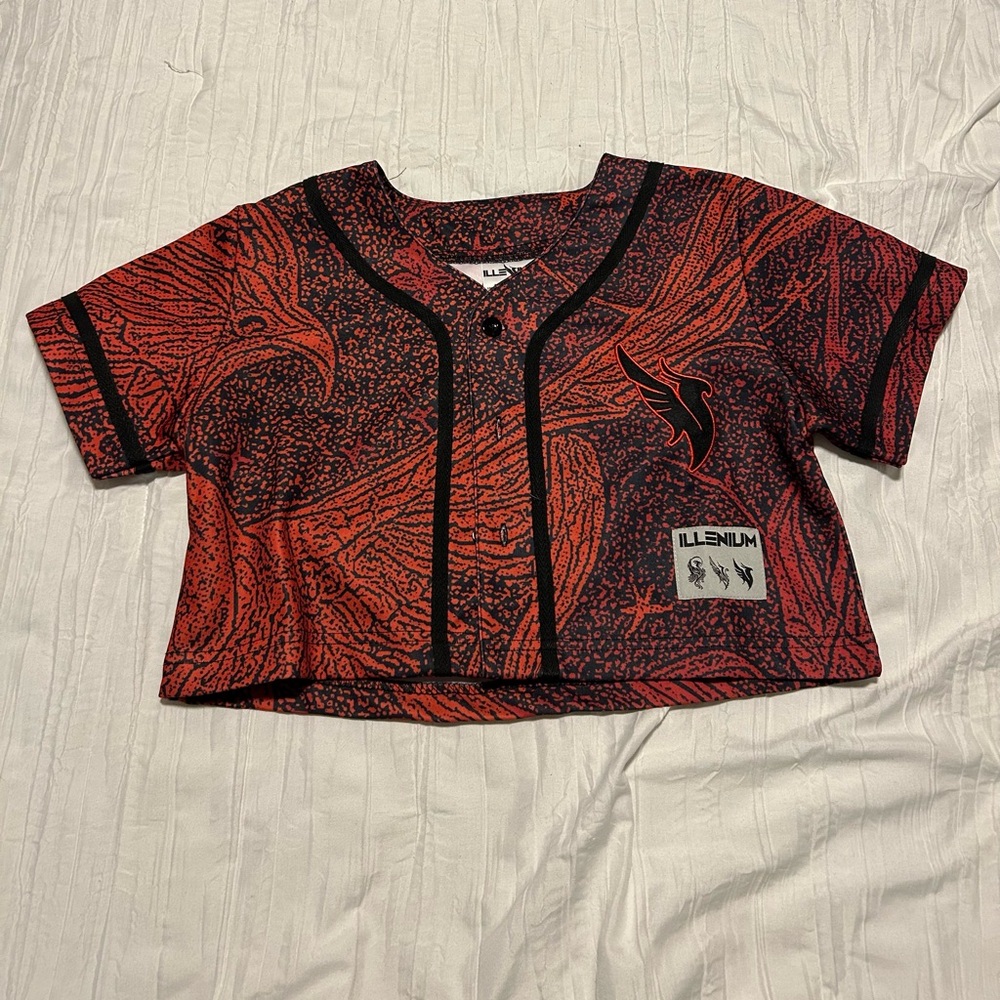 Red and Black Illenium Crop Top